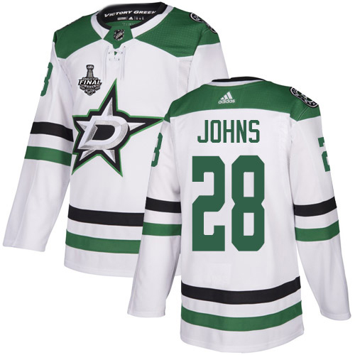 Adidas Men Dallas Stars #28 Stephen Johns White Road Authentic 2020 Stanley Cup Final Stitched NHL Jersey->dallas stars->NHL Jersey